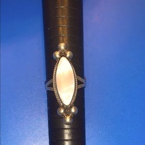 Sterling silver mother of pearl ring.